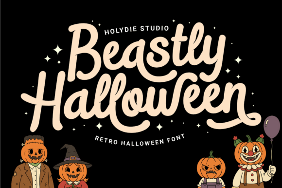 Beastly Halloween: A Retro Typeface for Vintage Spooky Designs